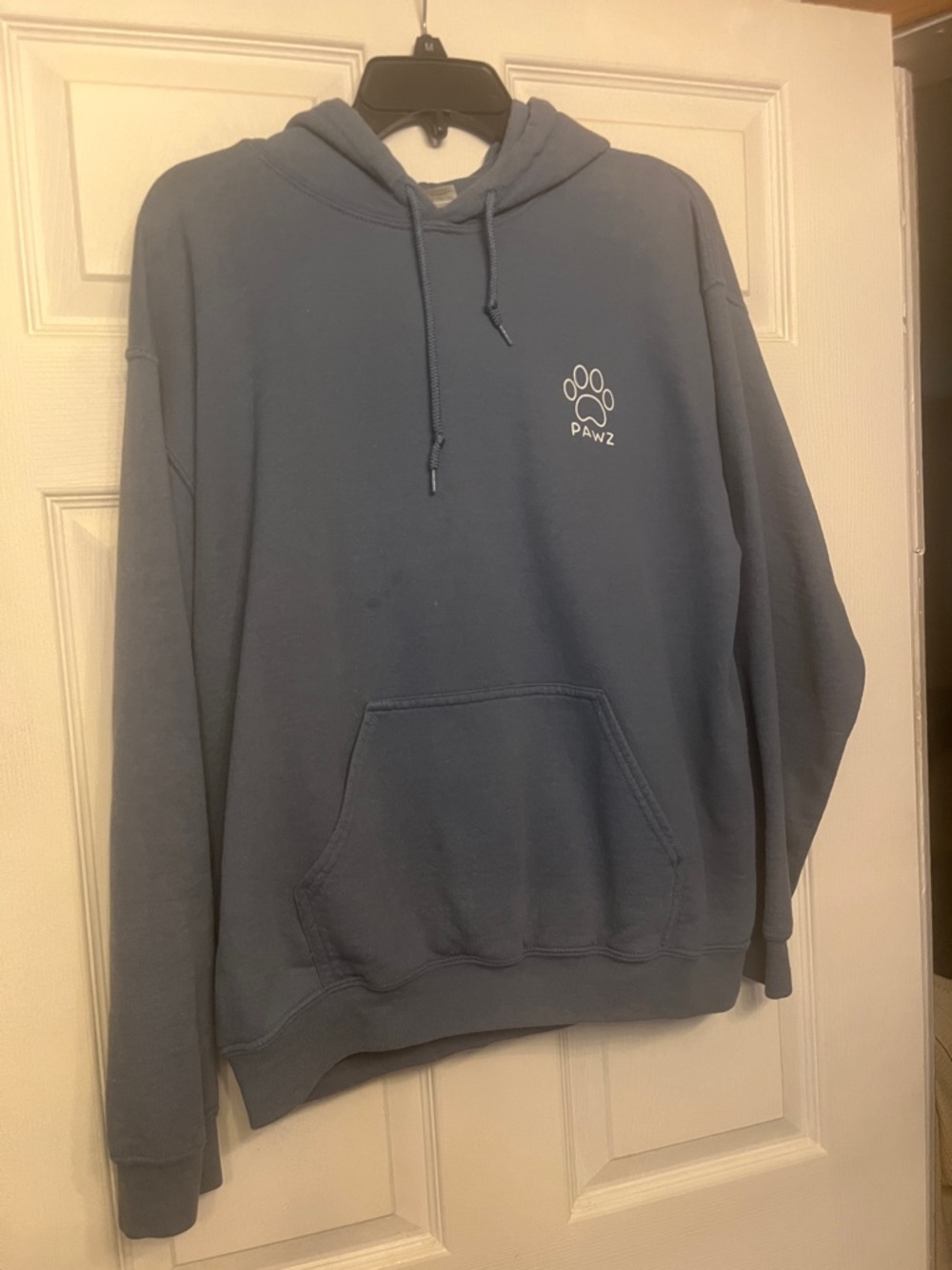 PAWZ Dusty Blue Pullover Hoodie with Paw Logo